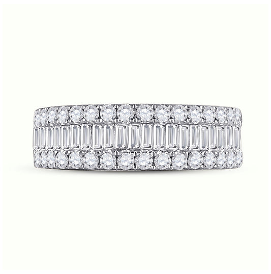 14K Rose Gold Womens Baguette Diamond Band Ring 1-1/2 Cttw, Womens Size: 5-10