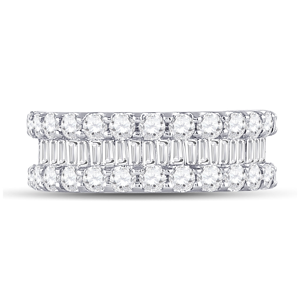 14K White Gold Womens Round Diamond Anniversary Band Ring 2-5/8 Cttw, Womens Size: 5-10