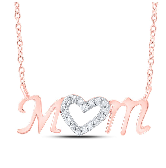 10kt Rose Gold 1/10ctw Diamond P1p2 Gift Mom Necklace