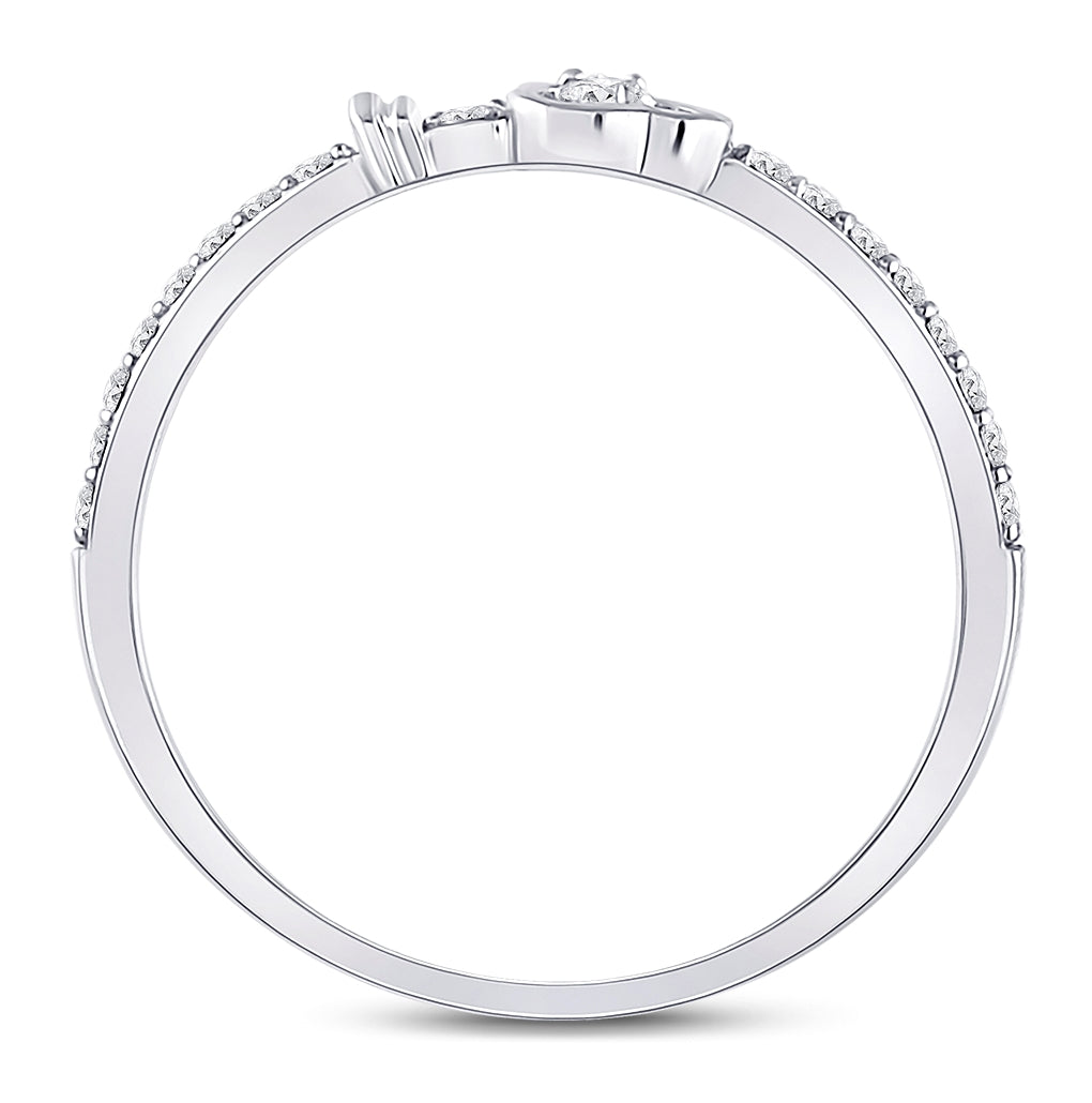 10K Yellow Or White Or Rose Gold Womens Round Diamond Spade Stackable Band Ring , Womens Size: 5-10