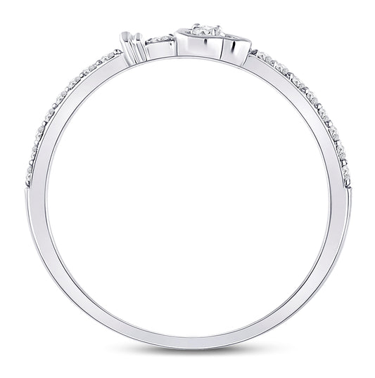 10K Yellow Or White Or Rose Gold Womens Round Diamond Spade Stackable Band Ring , Womens Size: 5-10