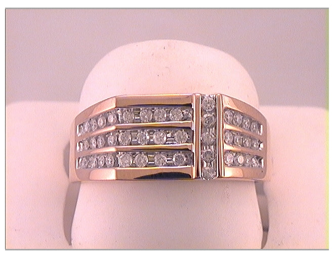14kt Rose Gold 1/2ctw Diamond P2 Gift Mens Band