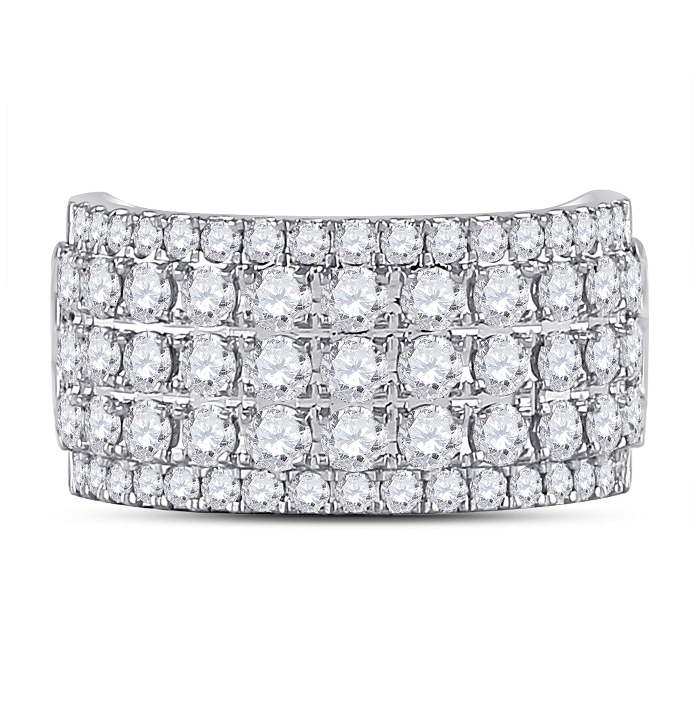 10K White Or Yellow Gold Womens Round Diamond Band Ring , Womens Size: 5-10