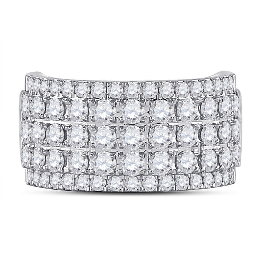 10K White Or Yellow Gold Womens Round Diamond Band Ring , Womens Size: 5-10