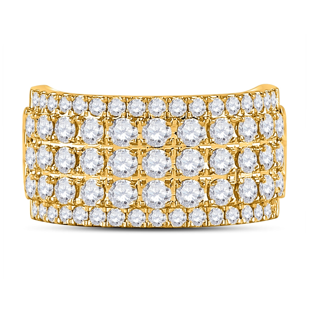 10K White Or Yellow Gold Womens Round Diamond Band Ring , Womens Size: 5-10