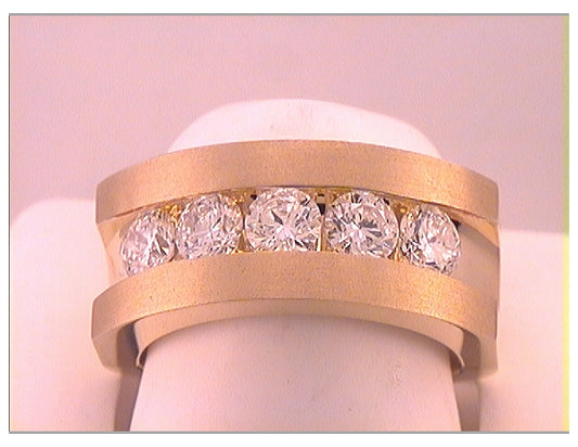 14kt Yellow Gold 2 Ctw Diamond Ana M Accuset Mens Band