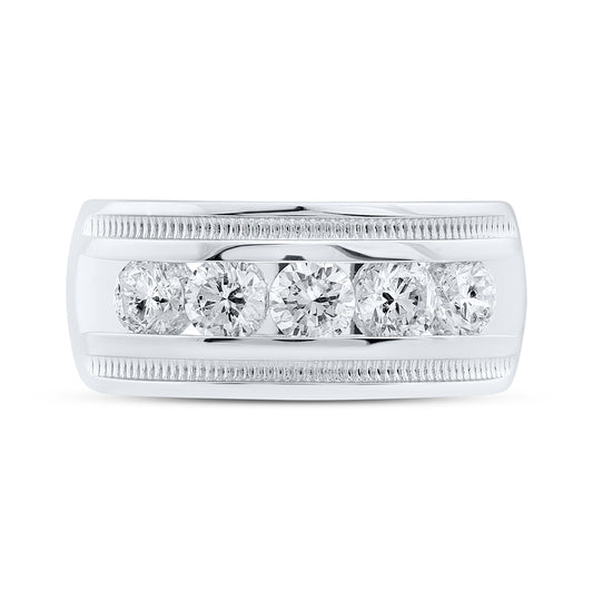 14kt White Gold 2 Ctw Diamond Ana M  Accu Set Mens Band