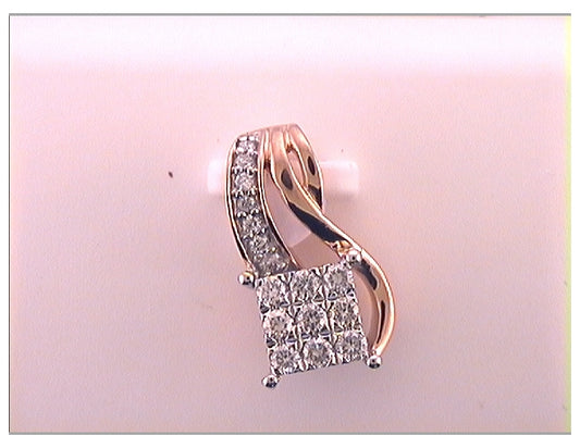 10kt Rose Gold 1/4ctw Diamond Pendant