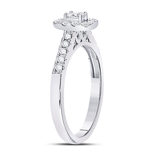 14kt White Gold Womens Oval Diamond Solitaire Bridal Wedding Engagement Ring 1/5 Cttw (certified)