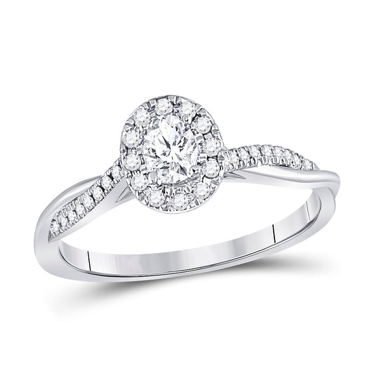 14K White Gold Oval Diamond Solitaire Bridal Wedding Engagement Ring 1/3 Cttw, Womens Size: 5-10
