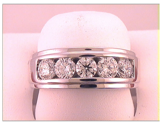 14kt White Gold 2 Ctw Diamond Ana M  Fashion High Mens Band