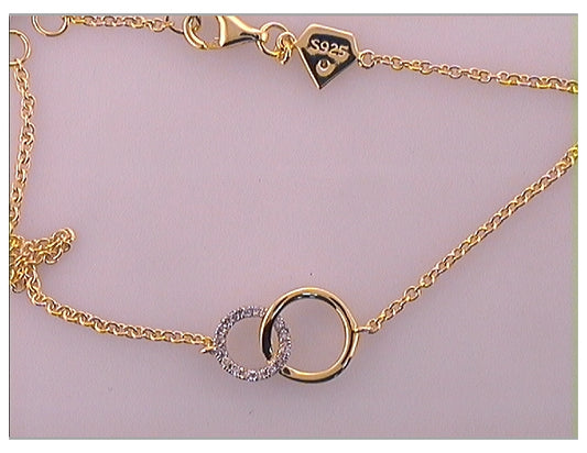 Sterling Silver 1/20ct. Diamond Bracelet-small Interlocking Circles