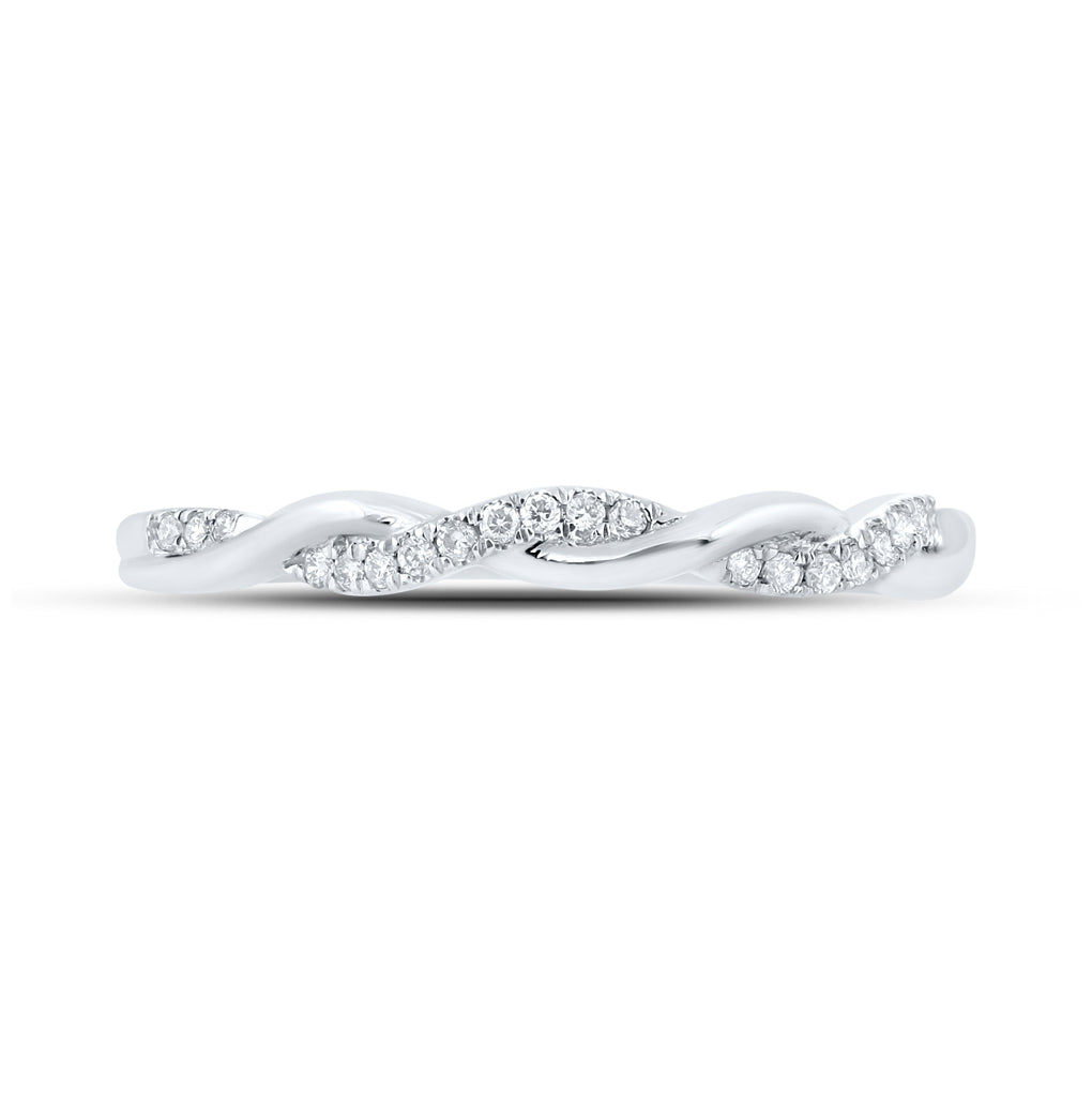14kt White Gold 1/12 Ct Diamond Band