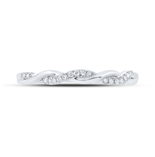 14kt White Gold 1/12 Ct Diamond Band