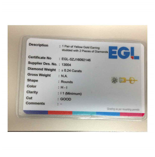 14K White Or Yellow Gold Womens Round Diamond Solitaire Earrings