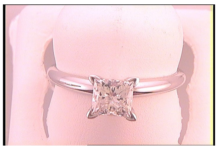 14kt White Gold 1 Ct-(exce) Diamond Prin Solitarie Ring