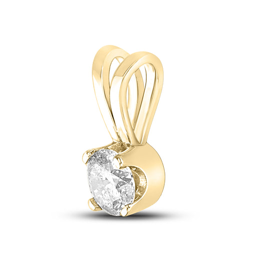 14K White Or Yellow Gold Womens Round Diamond Solitaire Pendant
