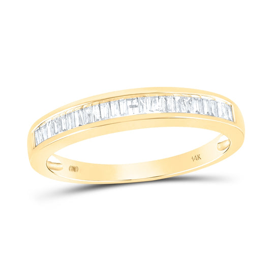 14K Yellow Or White Gold Womens Baguette Diamond Wedding Band 1/4 Cttw, Womens Size: 5-10