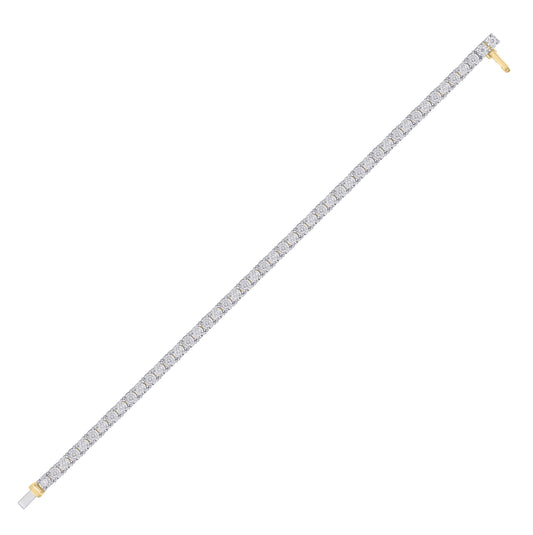 10K Yellow Gold Womens Round Diamond Classic Tennis Bracelet 2 Cttw