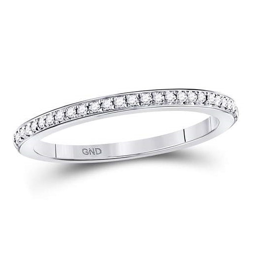 10kt White Gold 1/8ct Diamond Cn Stackable Band Size 5