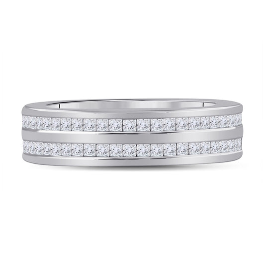 14K White Gold Womens Round Diamond Eternity Wedding Band 1 Cttw, Womens Size: 5-10