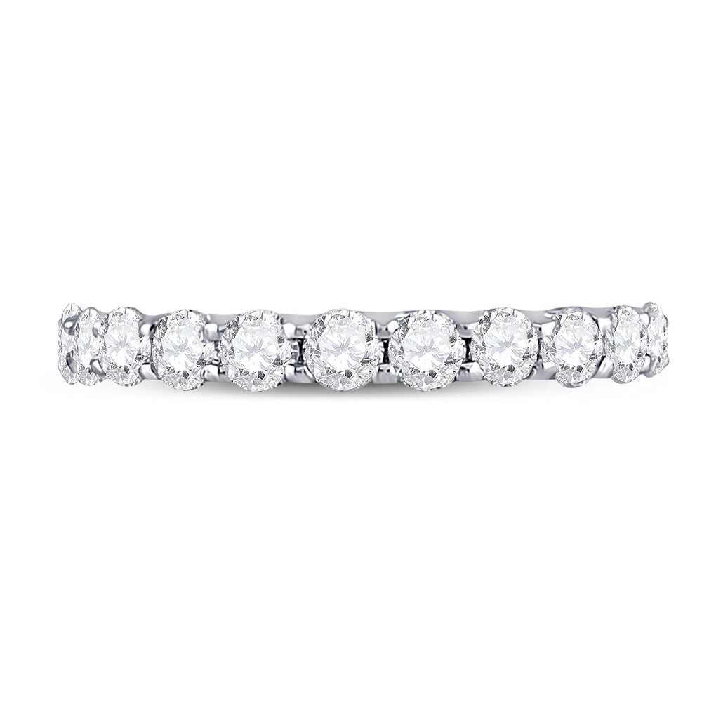 14K White Gold Womens Round Diamond Timeless Eternity Ring 2 Cttw, Womens Size: 5-10