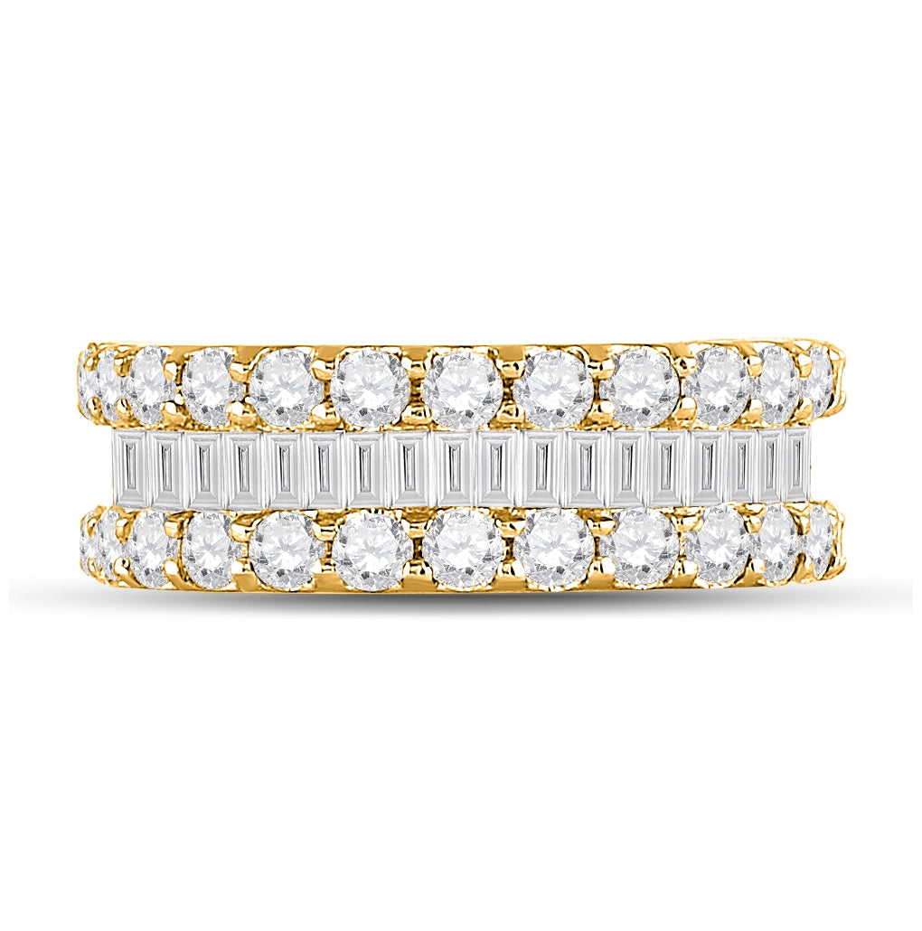 14K Yellow Gold Womens Baguette Diamond Anniversary Ring 2-5/8 Cttw, Womens Size: 5-10