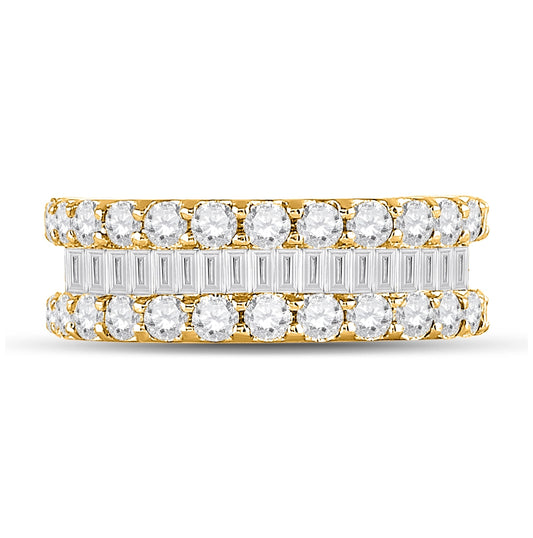 14K Yellow Gold Womens Baguette Diamond Anniversary Ring 2-5/8 Cttw, Womens Size: 5-10