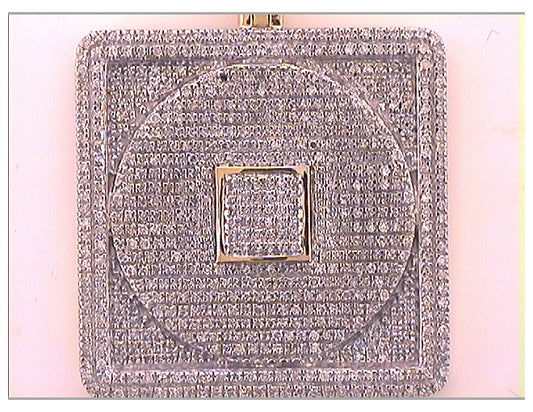 10kt Yellow Gold Mens Round Diamond Record Charm Pendant 2.00 Cttw