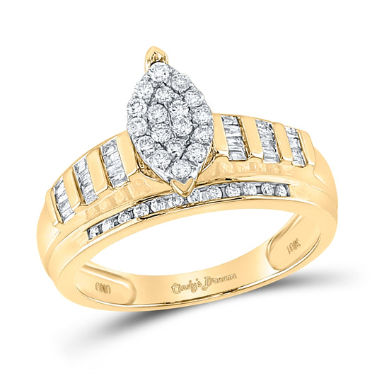 10kt Yellow Gold 1/2ctw Diamond Fashion Ring Size 8