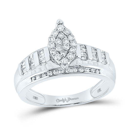 10kt White Gold 1/2ctw Diamond Fashion Ring Size 5