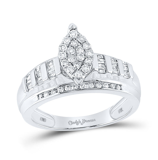10kt White Gold 1/2ctw Diamond Fashion Ring Size 6