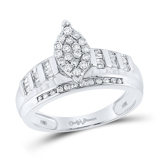 10kt White Gold 1/2ctw Diamond Fashion Ring Size 9
