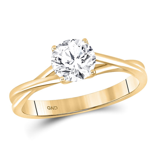14K White Or Yellow Gold Round Diamond Solitaire Bridal Wedding Engagement Ring , Womens Size: 5-10