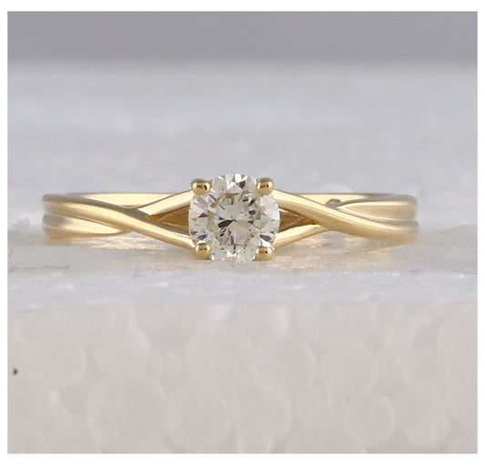14K Yellow Gold Round Diamond Solitaire Bridal Wedding Engagement Ring 1/2 Cttw, Womens Size: 5-10