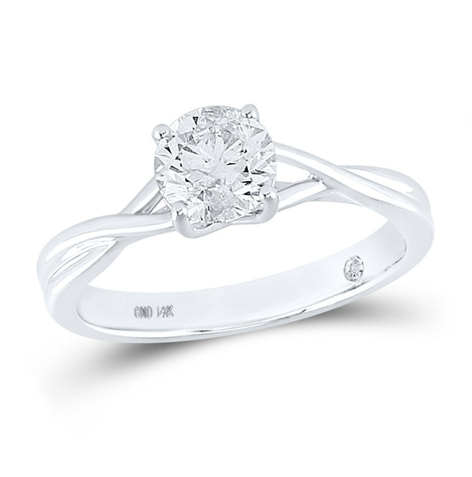 14K White Gold Round Diamond Wedding Engagement Solitaire Ring 1ctw, Women's Size: 5-10
