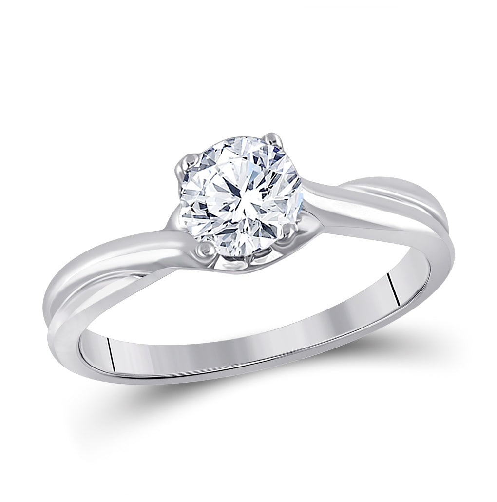 14kt White Gold Womens Round Diamond Solitaire Bridal Wedding Engagement Ring 3/4 Cttw (certified)