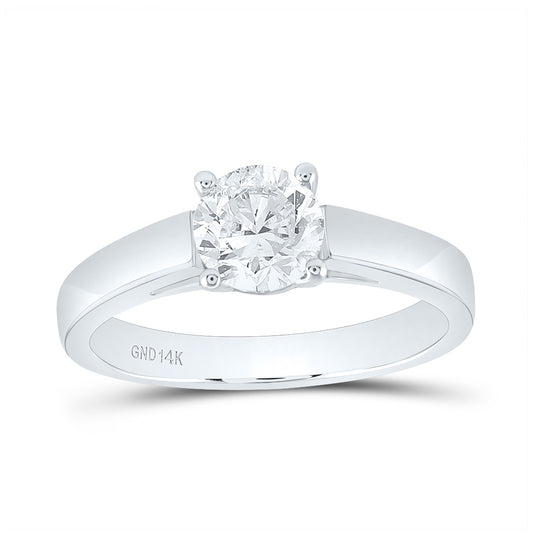 14kt White Gold Womens Round Diamond Solitaire Bridal Wedding Engagement Ring 1.00ctw (certified)