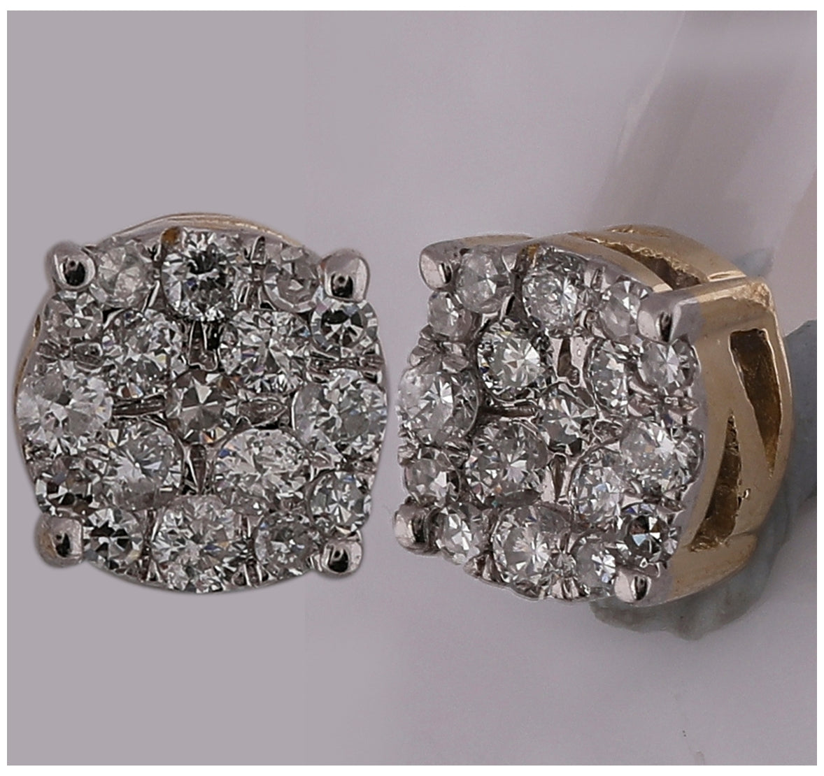 10K Yellow Gold Womens Round Diamond Cluster Earrings 1/4 Cttw, Length: 0.2 In, Width: 0.2 In