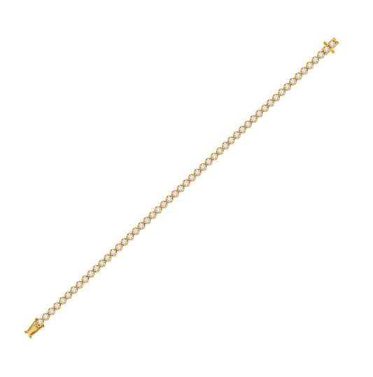 14K Rose Or Yellow Gold Womens Round Diamond Classic Tennis Bracelet