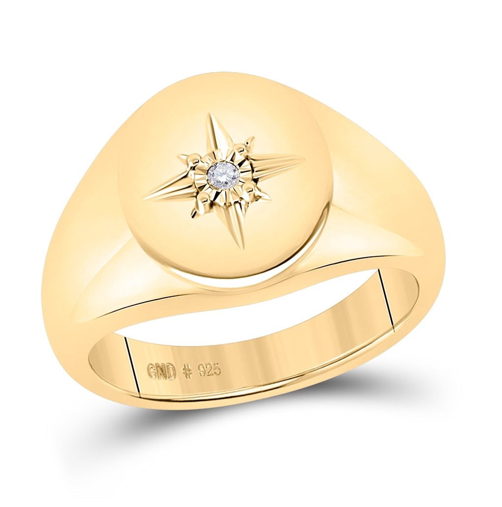 Yellow-tone Sterling 0.03ct Diamond Cn Gift Ring