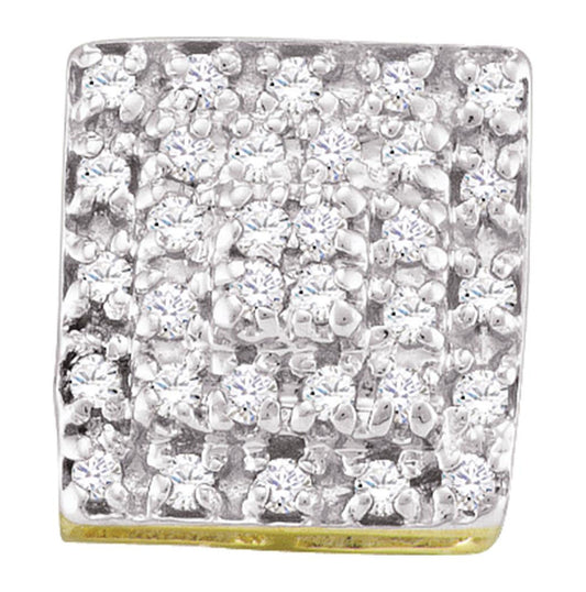10kt Yellow Gold Womens Round Diamond Cluster Stud Earrings 1/3 Cttw