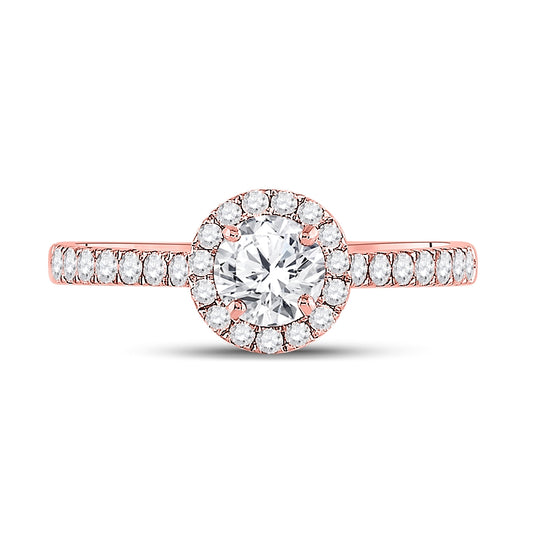 14kt Rose Gold Womens Round Diamond Solitaire Bridal Wedding Engagement Ring 7/8 Cttw (certified)