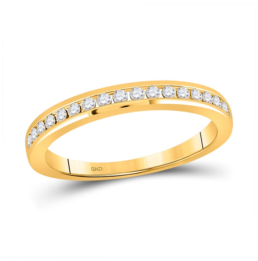 14K Rose Or Yellow Gold Womens Round Diamond Wedding Single Row Band , Womens Size: 5-10