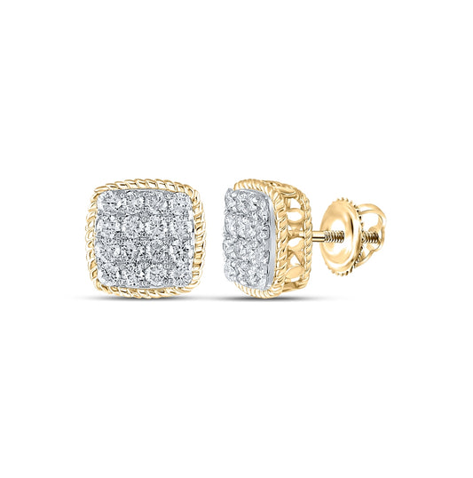 14kt Yellow Gold 1ctw Diamond Cn Fashion Square Earring