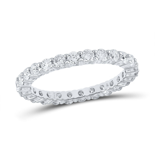 14K White Gold Womens Round Diamond Eternity Wedding Band 1-1/2 Cttw, Womens Size: 5-10