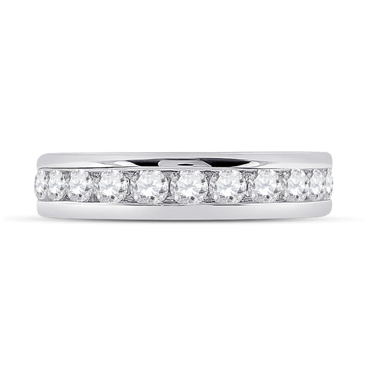 14K White Gold Womens Round Diamond Eternity Wedding Band 2 Cttw, Womens Size: 5-10