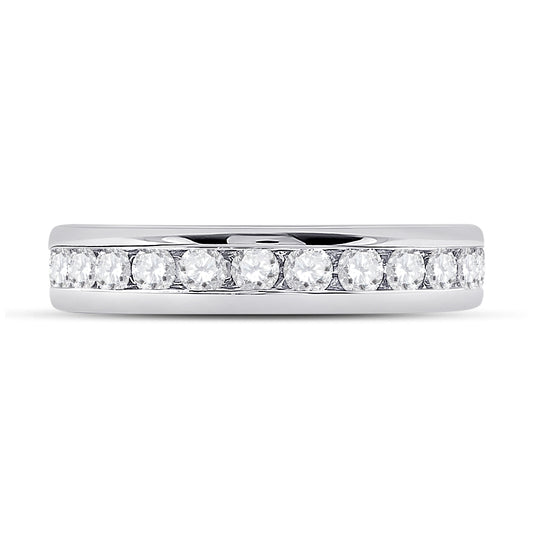 14K White Gold Womens Round Diamond Eternity Wedding Band 1-1/2ctw, Womens Size: 5-10