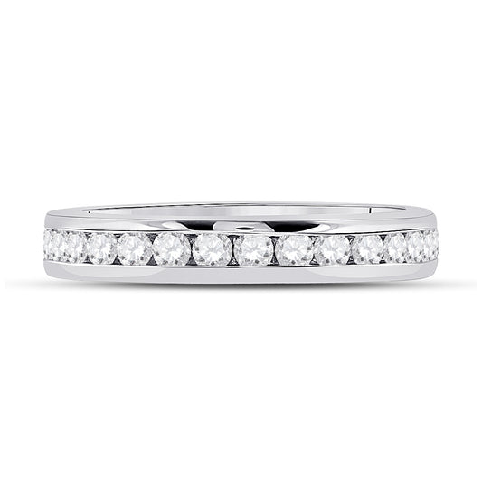 14K White Gold Womens Round Diamond Eternity Wedding Band 1ctw, Womens Size: 5-10