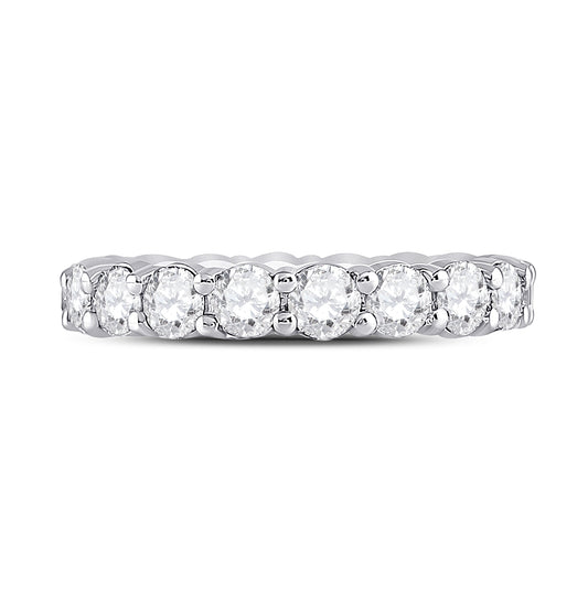 14K White Gold Womens Round Diamond Eternity Wedding Band 3 Cttw, Womens Size: 5-10